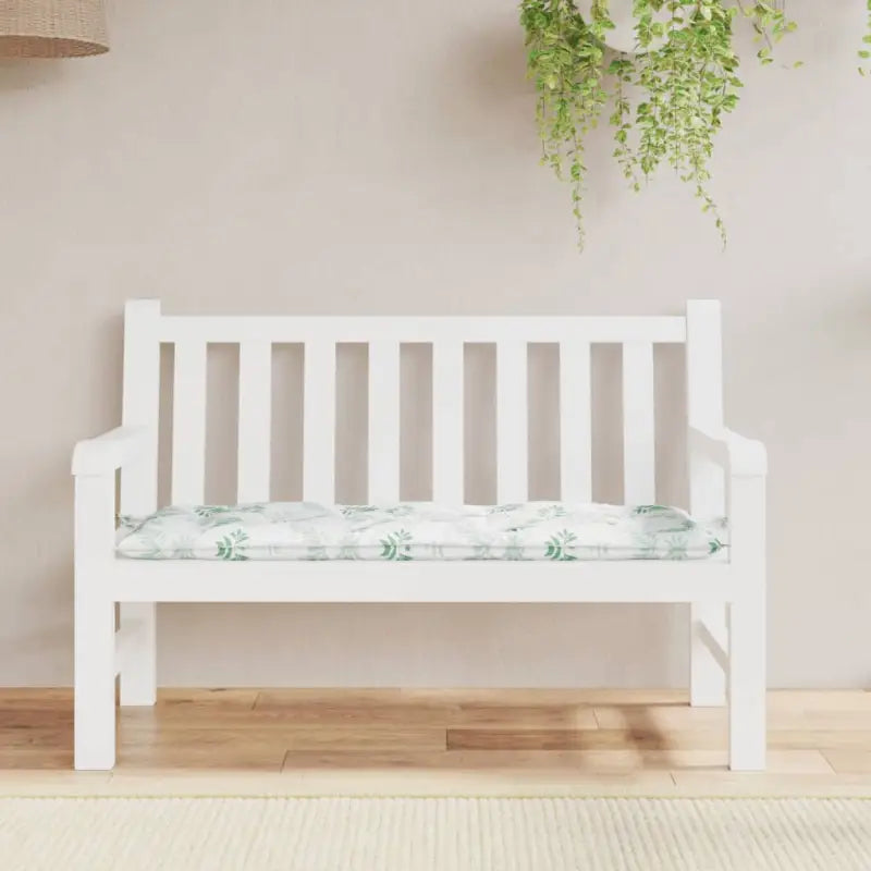 Tuinbankkussen van oxford stof voor een frisse uitstraling - Wit en groen / 120 x 50 x 7 cm / 1 - Stoelkussens