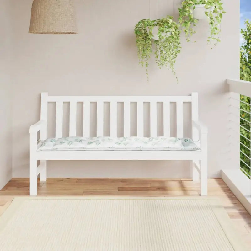 Tuinbankkussen van oxford stof voor een frisse uitstraling - Wit en groen / 150 x 50 x 7 cm / 1 - Stoelkussens
