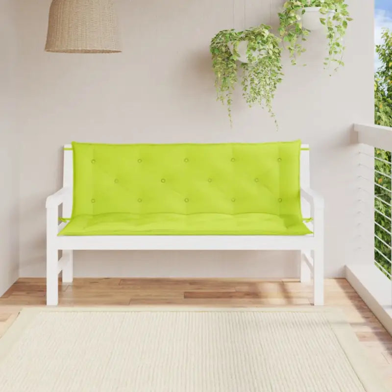 Tuinbankkussens van oxford stof voor een frisse uitstraling - Heldergroen / 150 x 50 x 7 cm / 2 - Stoelkussens