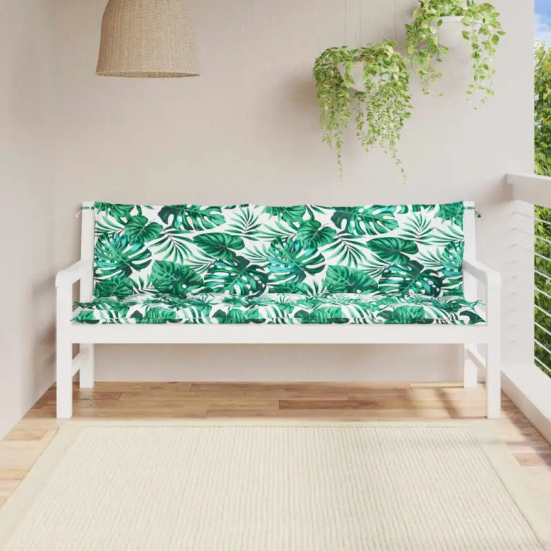 Tuinbankkussens van oxford stof voor een frisse uitstraling - Bladontwerp / 180 x 50 x 7 cm / 2 - Stoelkussens