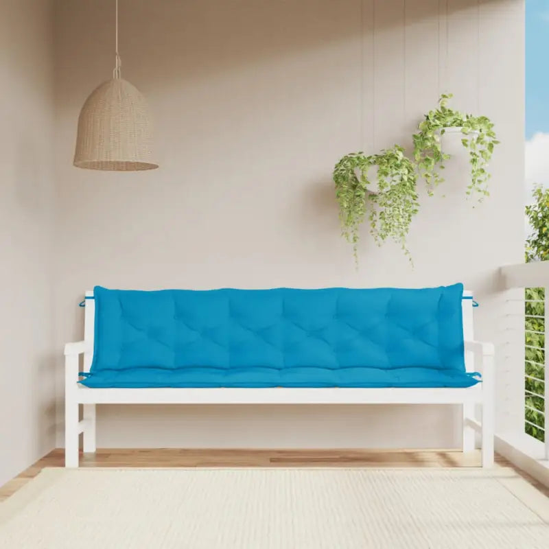 Tuinbankkussens van oxford stof voor een frisse uitstraling - lichtblauw / 200 x 50 x 7 cm / 2 - Stoelkussens