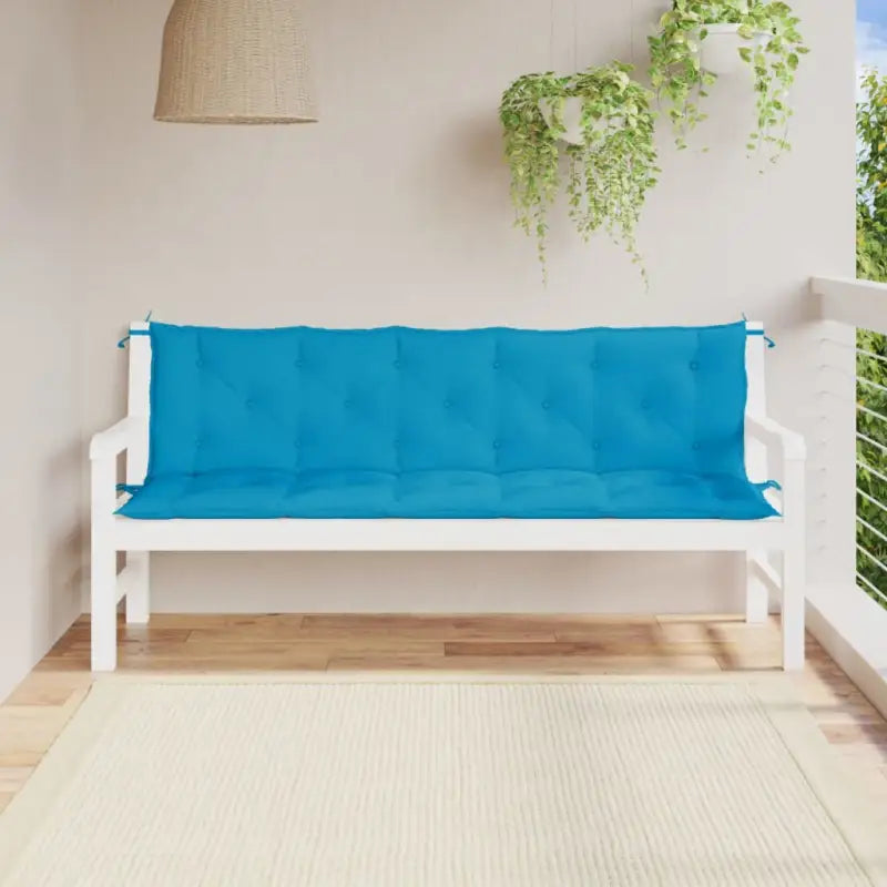 Tuinbankkussens van oxford stof voor een frisse uitstraling - lichtblauw / 180 x 50 x 7 cm / 2 - Stoelkussens