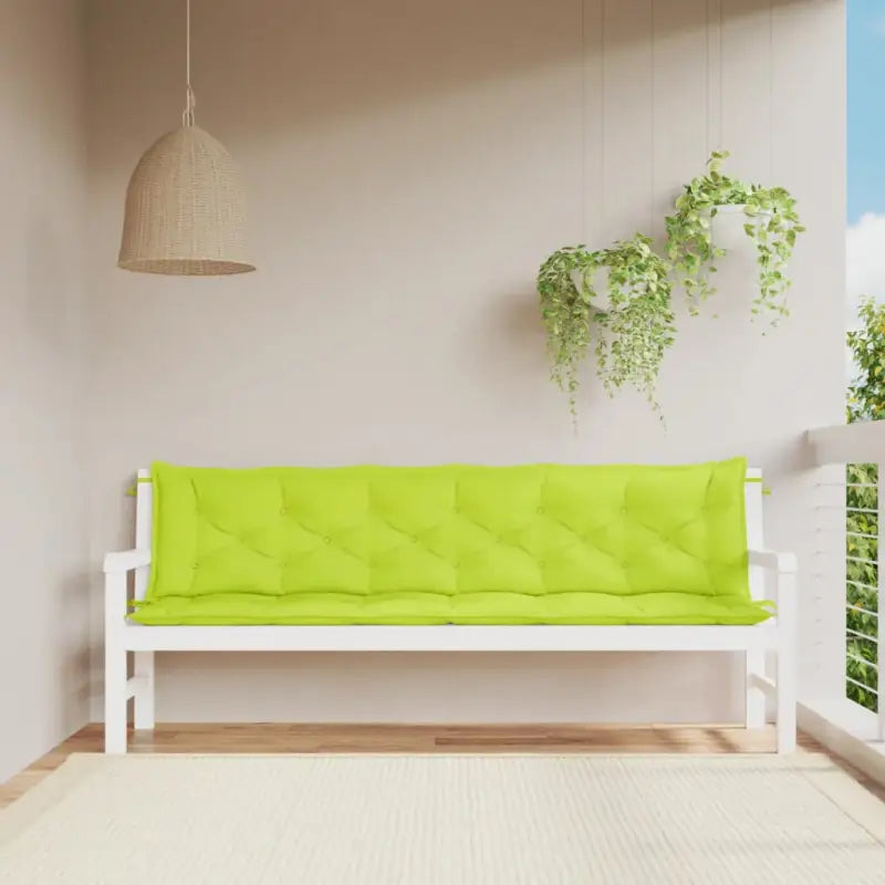 Tuinbankkussens van oxford stof voor een frisse uitstraling - Heldergroen / 200 x 50 x 7 cm / 2 - Stoelkussens