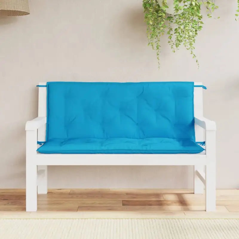 Tuinbankkussens van oxford stof voor een frisse uitstraling - lichtblauw / 120 x 50 x 7 cm / 2 - Stoelkussens