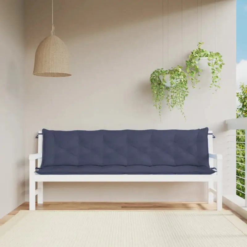 Tuinbankkussens van oxford stof voor een frisse uitstraling - Marineblauw / 200 x 50 x 7 cm / 2 - Stoelkussens