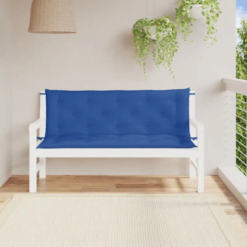 Tuinbankkussens van oxford stof voor een frisse uitstraling - koningsblauw / 150 x 50 x 7 cm / 2 - Stoelkussens