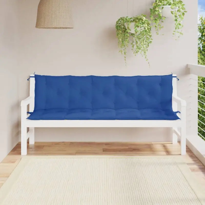 Tuinbankkussens van oxford stof voor een frisse uitstraling - koningsblauw / 180 x 50 x 7 cm / 2 - Stoelkussens