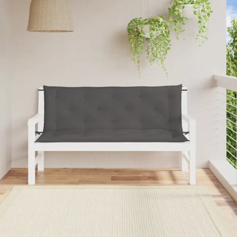 Tuinbankkussens van oxford stof voor een frisse uitstraling - Antraciet / 150 x 50 x 7 cm / 2 - Stoelkussens