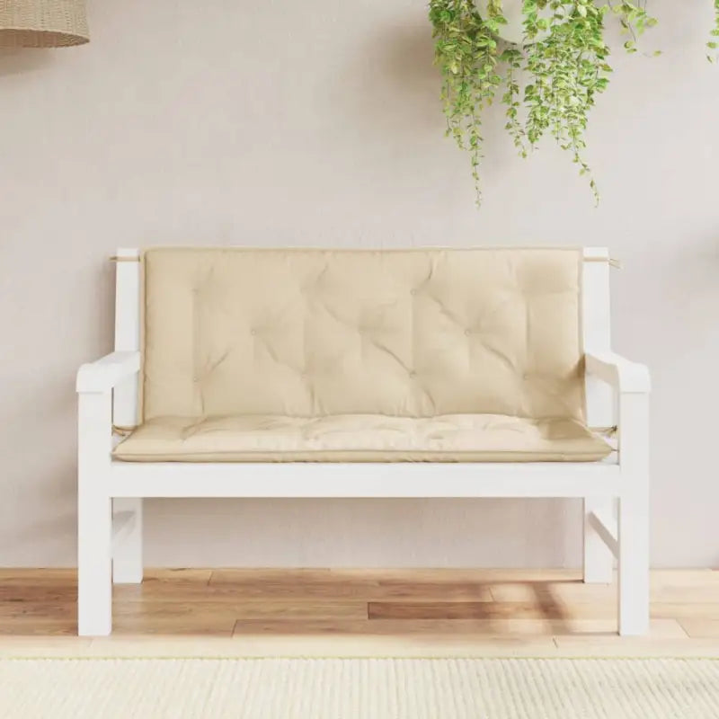 Tuinbankkussens van oxford stof voor een frisse uitstraling - Beige / 120 x 50 x 7 cm / 2 - Stoelkussens