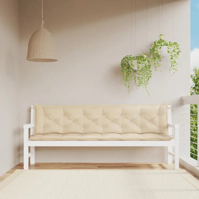 Tuinbankkussens van oxford stof voor een frisse uitstraling - Beige / 200 x 50 x 7 cm / 2 - Stoelkussens