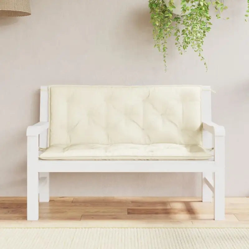 Tuinbankkussens van oxford stof voor een frisse uitstraling - Crème / 120 x 50 x 7 cm / 2 - Stoelkussens