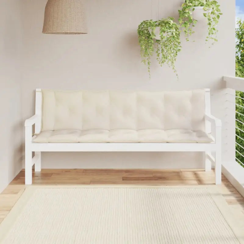 Tuinbankkussens van oxford stof voor een frisse uitstraling - Crème / 180 x 50 x 7 cm / 2 - Stoelkussens