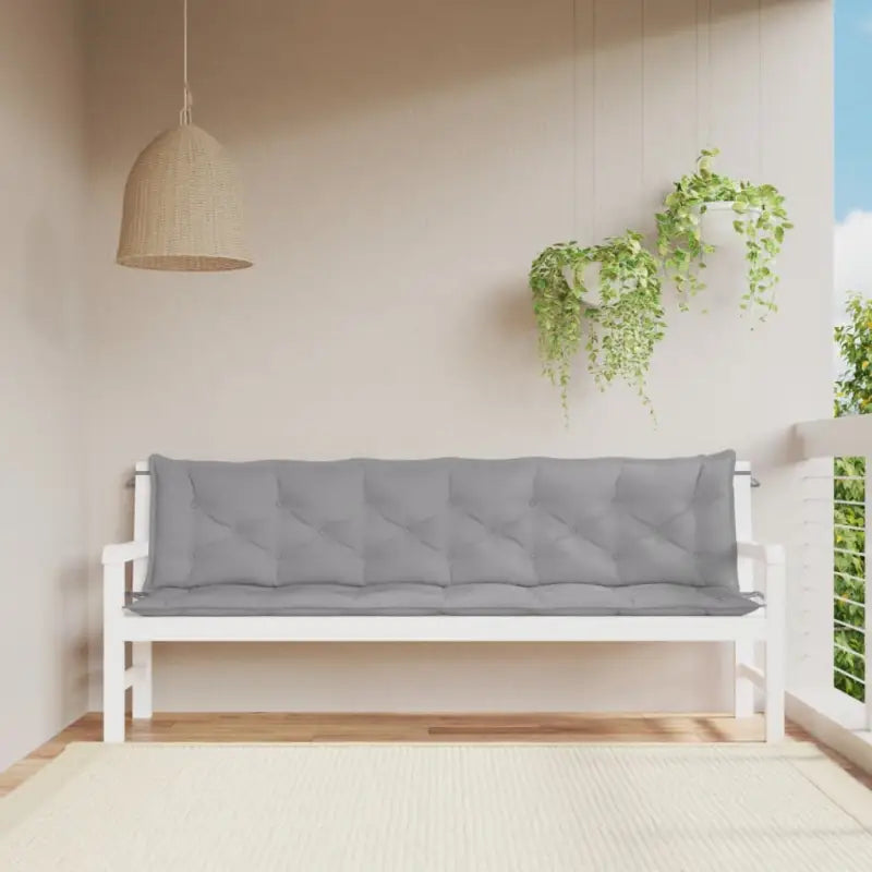Tuinbankkussens van oxford stof voor een frisse uitstraling - Grijs / 200 x 50 x 7 cm / 2 - Stoelkussens