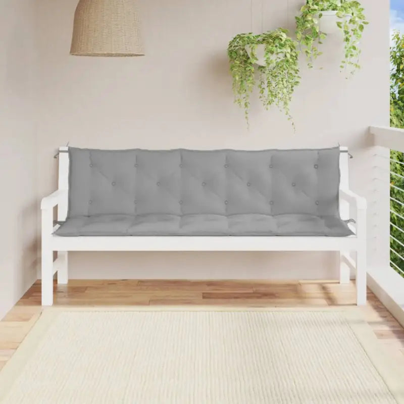 Tuinbankkussens van oxford stof voor een frisse uitstraling - Grijs / 180 x 50 x 7 cm / 2 - Stoelkussens
