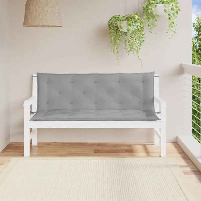 Tuinbankkussens van oxford stof voor een frisse uitstraling - Grijs / 150 x 50 x 7 cm / 2 - Stoelkussens