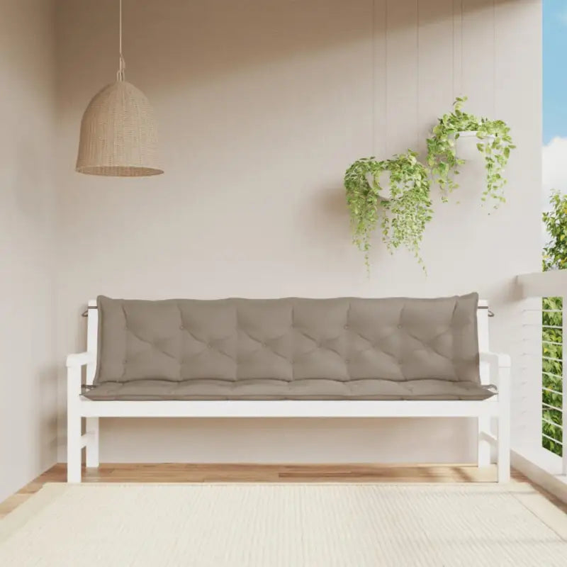 Tuinbankkussens van oxford stof voor een frisse uitstraling - Taupe / 200 x 50 x 7 cm / 2 - Stoelkussens