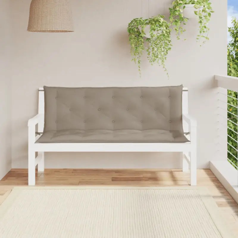 Tuinbankkussens van oxford stof voor een frisse uitstraling - Taupe / 150 x 50 x 7 cm / 2 - Stoelkussens