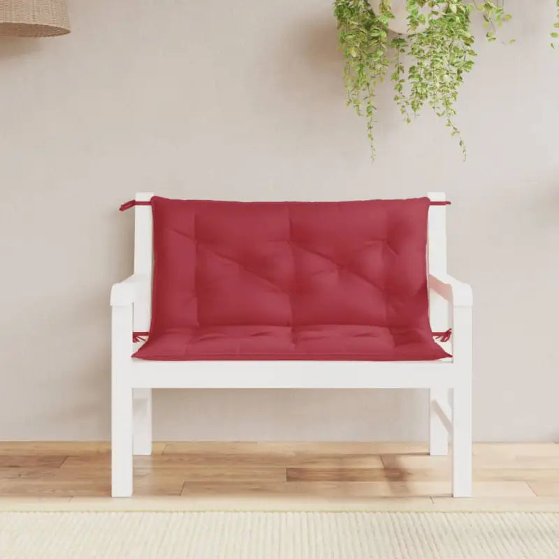 Tuinbankkussens van oxford stof voor een frisse uitstraling - Wijnrood / 100 x 50 x 7 cm / 2 - Stoelkussens