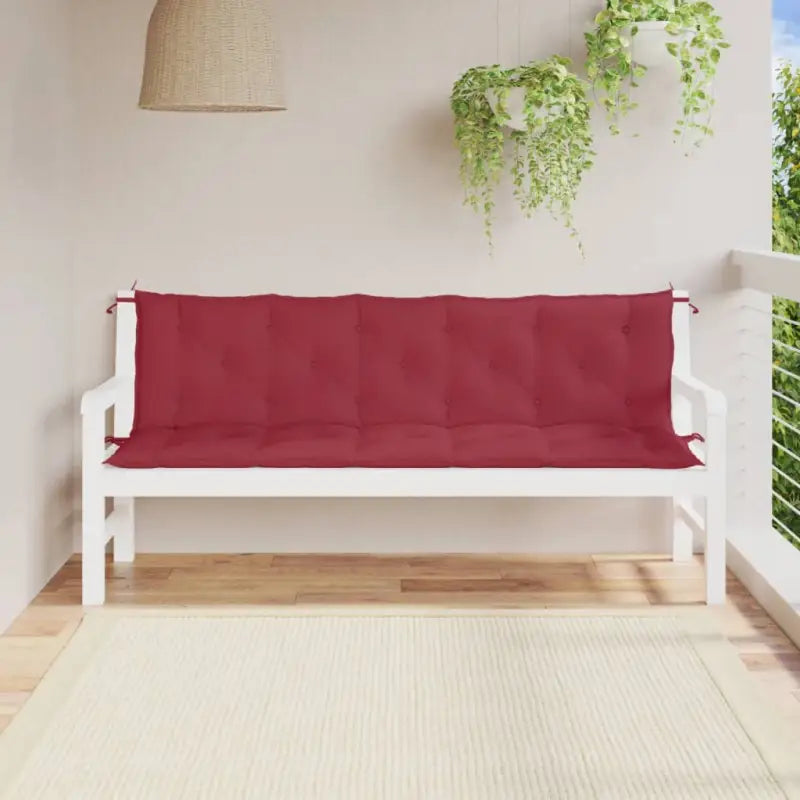 Tuinbankkussens van oxford stof voor een frisse uitstraling - Wijnrood / 180 x 50 x 7 cm / 2 - Stoelkussens