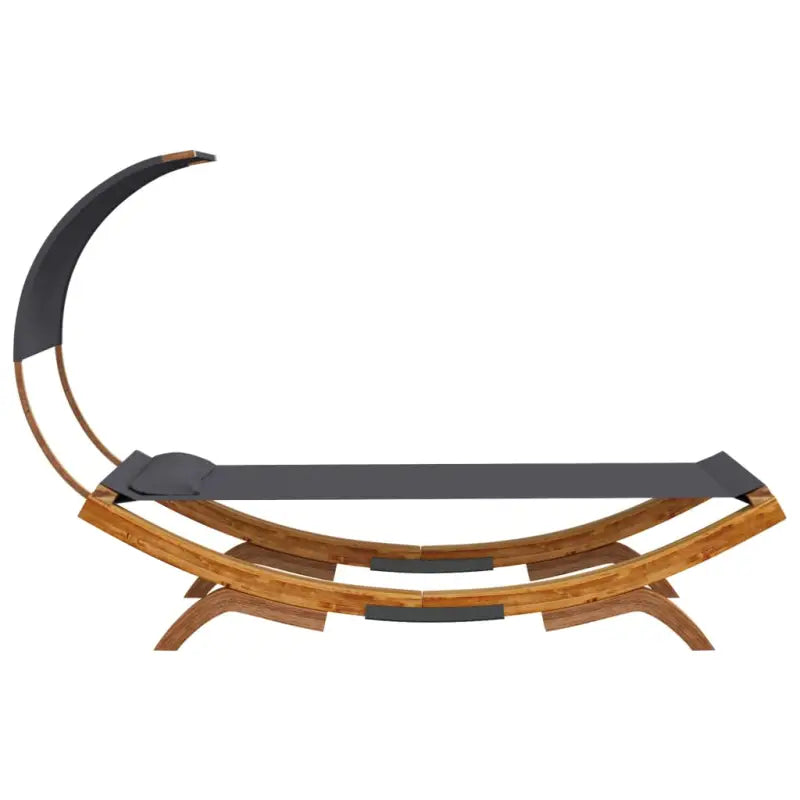 Tuinbed met luifel van massief gebogen hout voor ontspanning - Tuinbedden