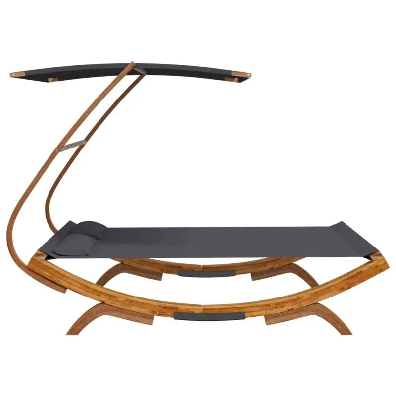 Tuinbed met luifel van massief gebogen hout voor relaxen buiten - Tuinbedden