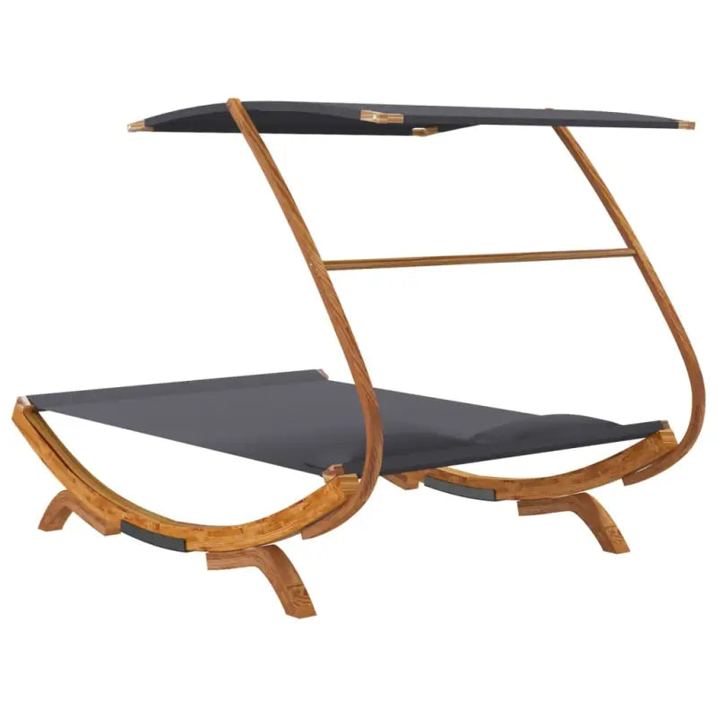 Tuinbed met luifel van massief gebogen hout voor relaxen buiten - Tuinbedden