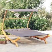 Tuinbed met luifel van massief gebogen hout voor relaxen buiten - Tuinbedden