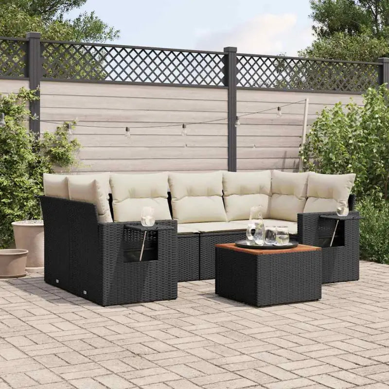 Tuinhaalsets met grijs materiaal en gepoedercoat staal afmetingen - Zwart en crème - Tuinsets