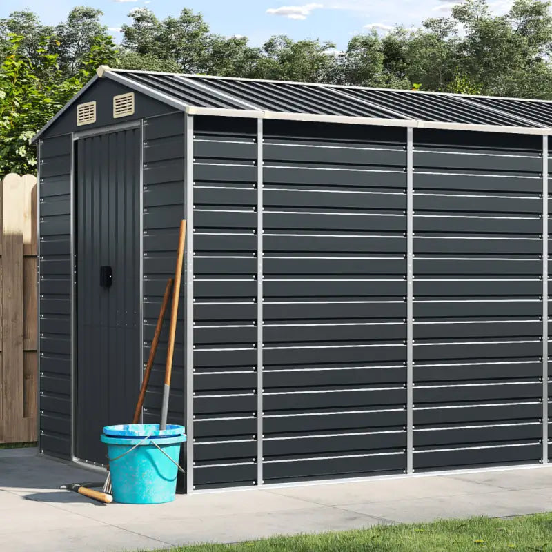 Tuinhuizen van gegalvaniseerd staal voor meer opslagruimte - Antraciet / 191 x 555 x 198 cm / 1 - Tuinhuizen