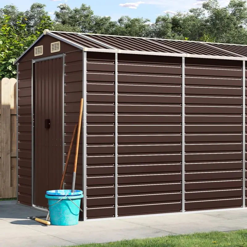 Tuinhuizen van gegalvaniseerd staal voor meer opslagruimte - Bruin / 191 x 980 x 198 cm / 1 - Tuinhuizen
