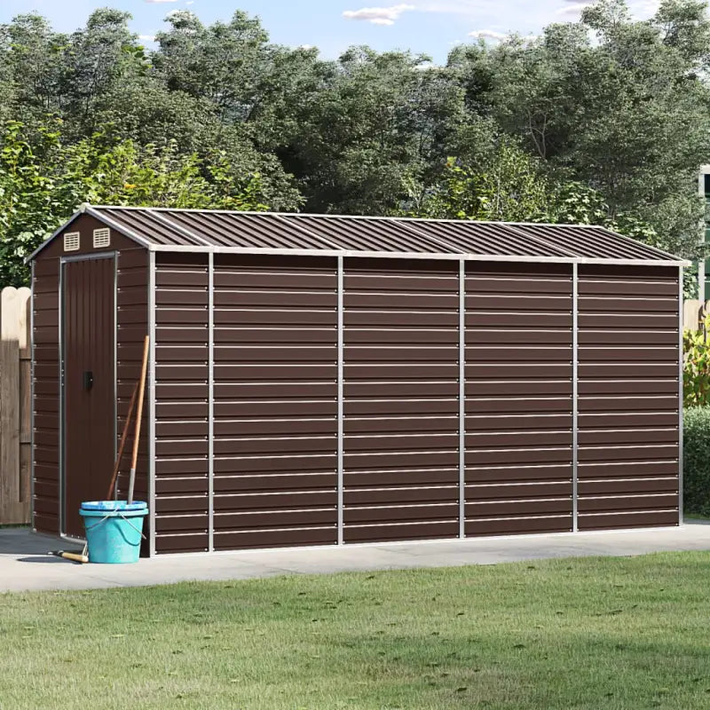 Tuinhuizen van gegalvaniseerd staal voor meer opslagruimte - Bruin / 191 x 385 x 198 cm / 1 - Tuinhuizen