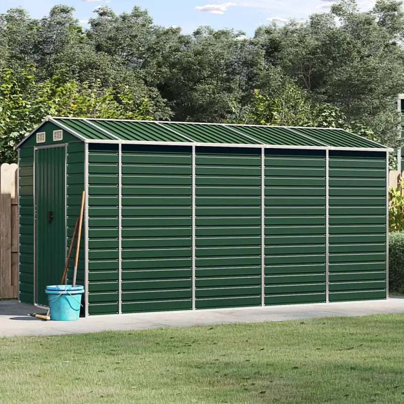 Tuinhuizen van gegalvaniseerd staal voor meer opslagruimte - Groen / 191 x 385 x 198 cm / 1 - Tuinhuizen
