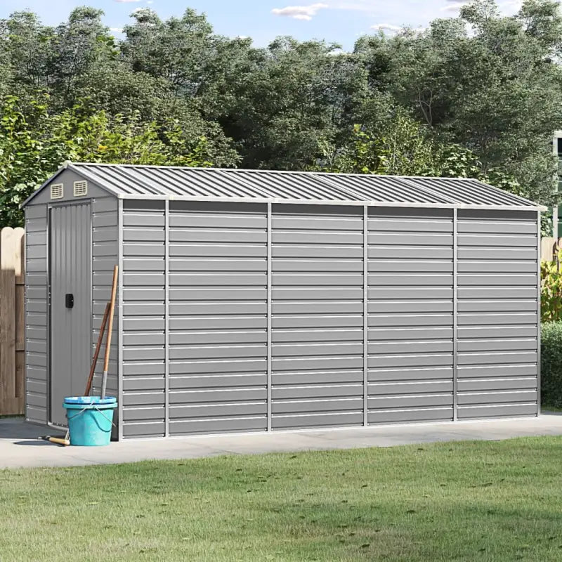 Tuinhuizen van gegalvaniseerd staal voor meer opslagruimte - Lichtgrijs / 191 x 385 x 198 cm / 1 - Tuinhuizen