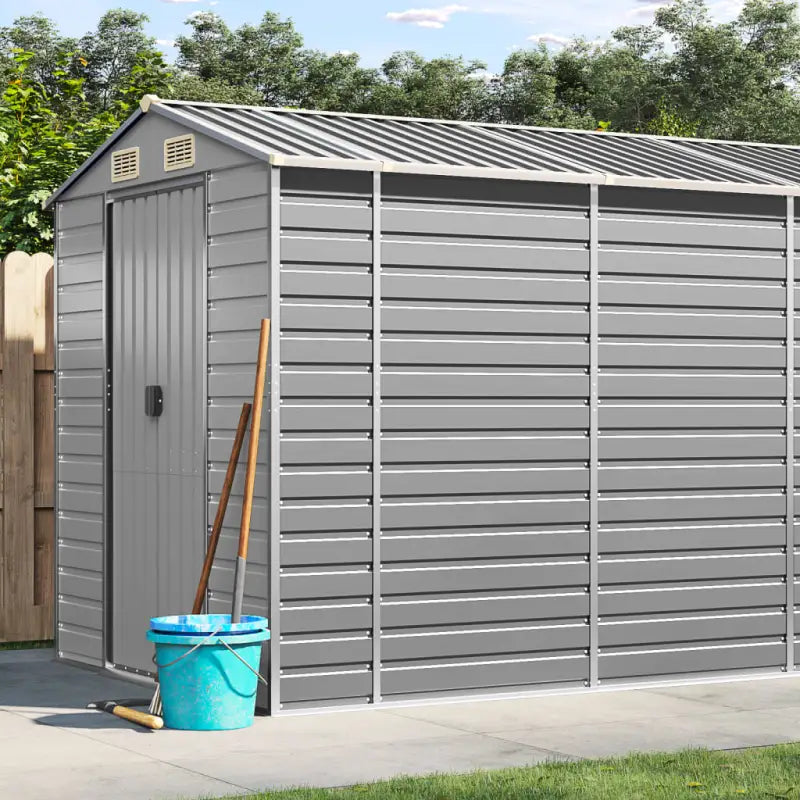 Tuinhuizen van gegalvaniseerd staal voor meer opslagruimte - Lichtgrijs / 191 x 470 x 198 cm / 1 - Tuinhuizen