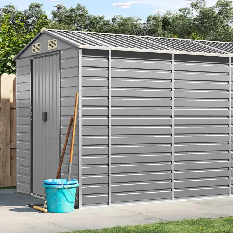 Tuinhuizen van gegalvaniseerd staal voor meer opslagruimte - Lichtgrijs / 191 x 555 x 198 cm / 1 - Tuinhuizen