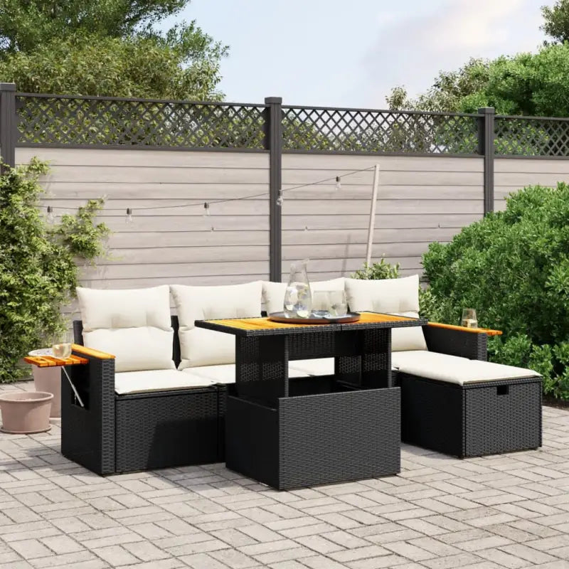 Tuininrichten met zwart materiaal en gepoedercoat staal afmetingen - Zwart en crème / zonder opbergruimte - Tuinsets