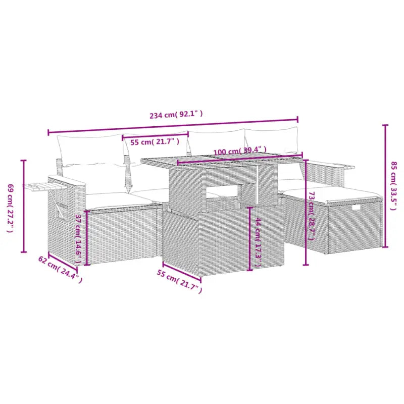 Tuininrichten met zwart materiaal en gepoedercoat staal afmetingen - Tuinsets