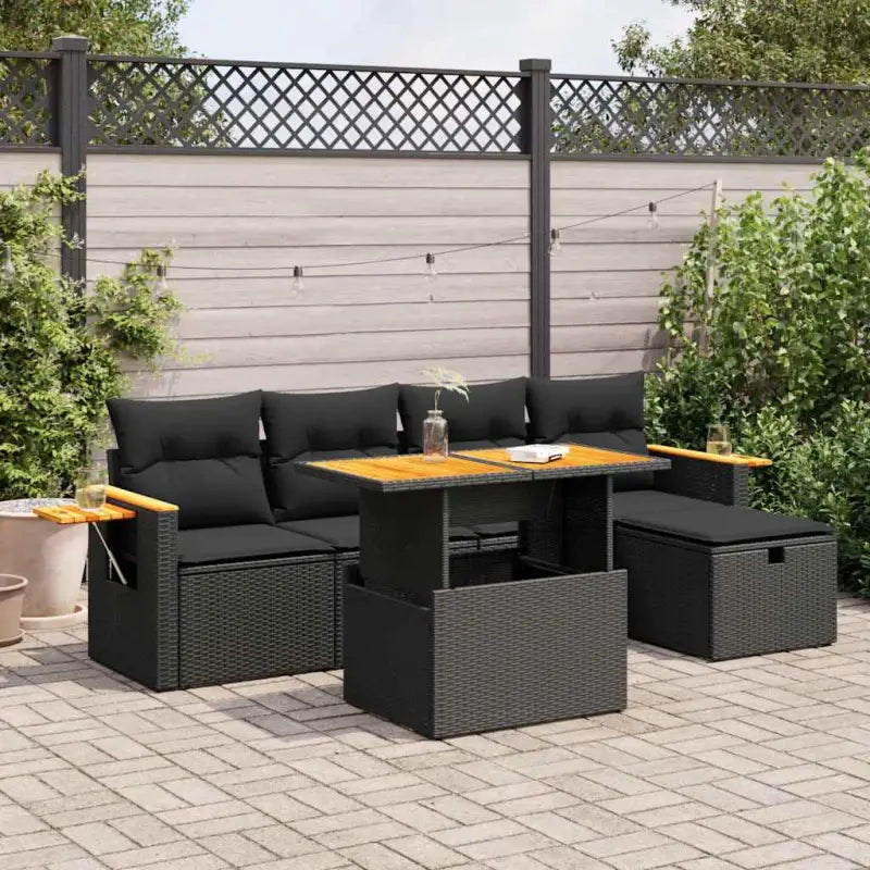 Tuininrichten met zwart materiaal en gepoedercoat staal afmetingen - Zwart / met opbergruimte - Tuinsets