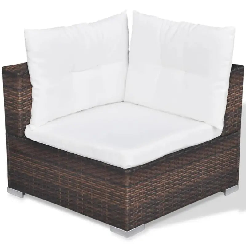 Tuininrichting met levering bevat stijlvolle rattan loungeset voor het hele jaar - Bruin - Tuinsets