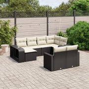 Tuininzet loungeset van gepoedercoat staal in zwart voor tuin en terras - Tuinsets