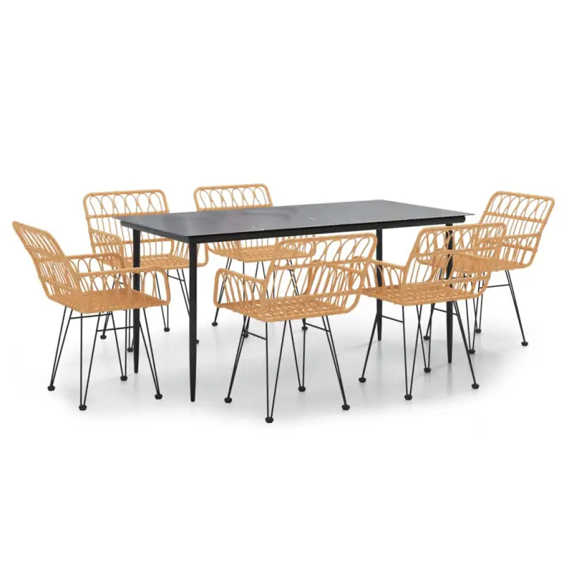 Tuininzet met poly rattan en gehard glas eenvoudig schoon - Tuinsets