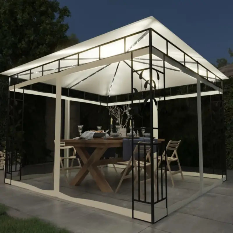 Tuinkoepel met stevig stalen frame voor buitenactiviteiten - Crème / 3 x 3 x 2.73 m / 1 - Partytenten & prieëlen