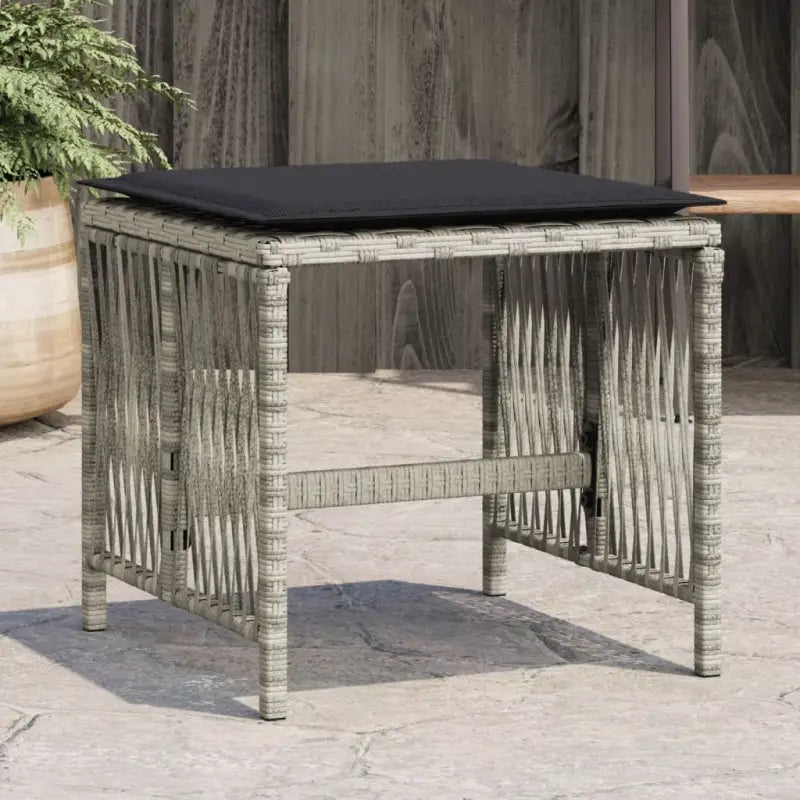 Tuinkrukken met poly rattan voor een comfortabele zitervaring - Lichtgrijs / 4 - Tuinpoefs