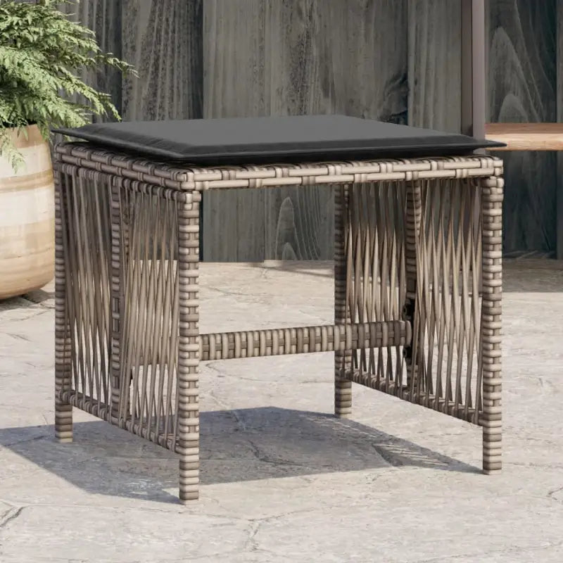 Tuinkrukken met poly rattan voor een comfortabele zitervaring - Grijs / 4 - Tuinpoefs