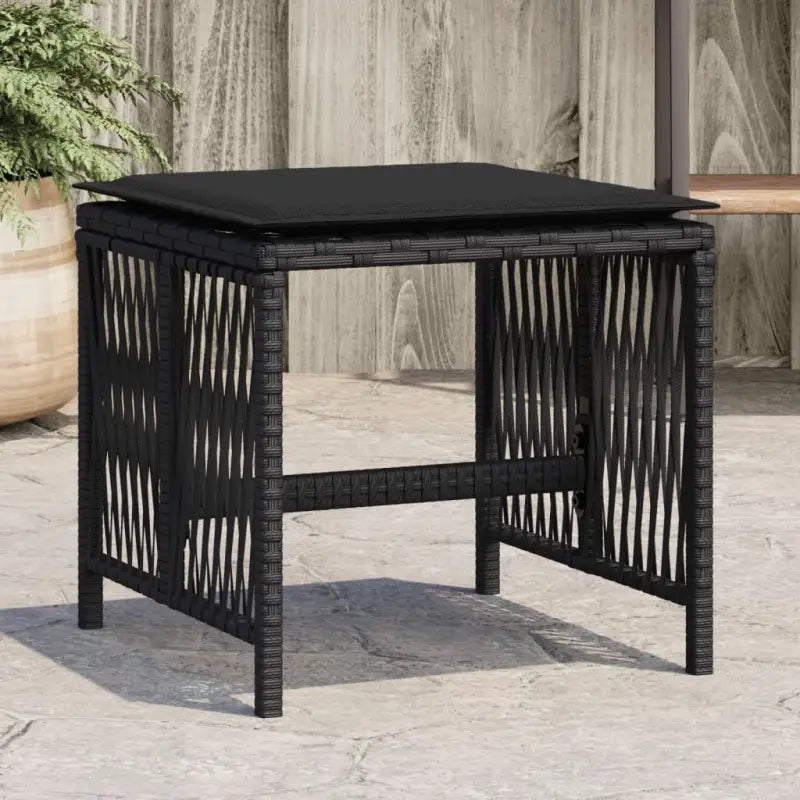 Tuinkrukken met poly rattan voor een comfortabele zitervaring - Zwart / 4 - Tuinpoefs