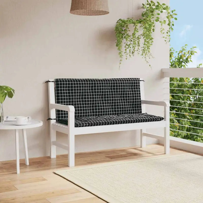 Tuinkussen oxford stof voor een frisse uitstraling en behoud van oorspronkelijke vorm - Zwart en wit / 120 cm / 2