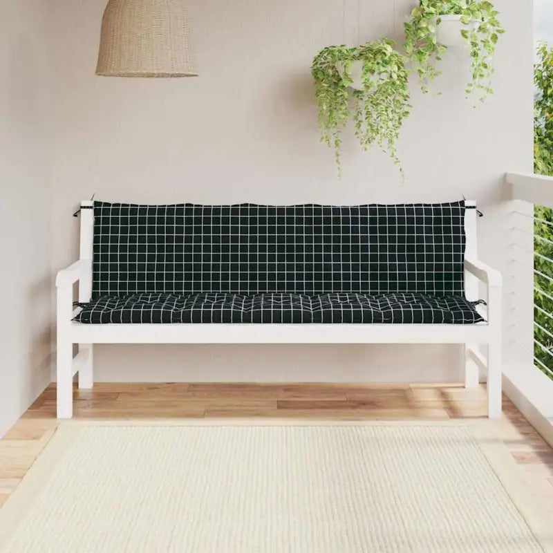 Tuinkussen oxford stof voor een frisse uitstraling en behoud van oorspronkelijke vorm - Zwart en wit / 180 cm / 2