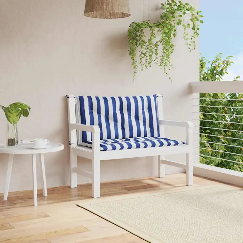 Tuinkussen oxford stof voor een frisse uitstraling en behoud van oorspronkelijke vorm - Blauw en wit / 100 cm / 2