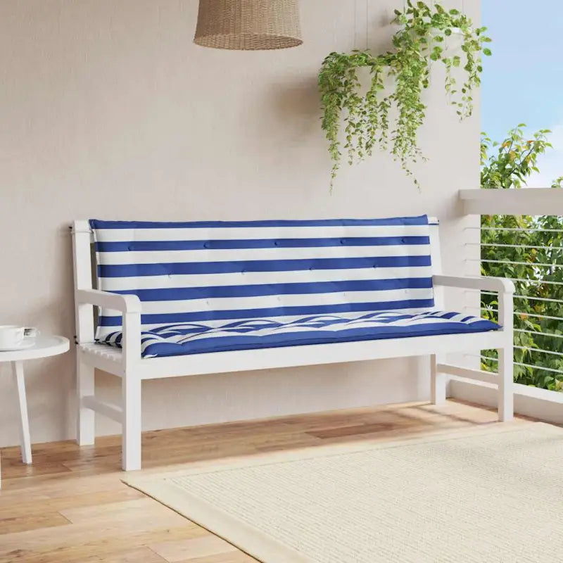 Tuinkussen oxford stof voor een frisse uitstraling en behoud van oorspronkelijke vorm - Blauw en wit / 150 cm / 2