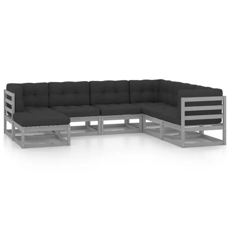 Tuinnset met massief grenenhout en comfortabele rug- zijkussens - Tuinsets